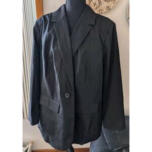 Women's Plus Size Denim 24/7 LS Black Blazer Jacket Size 16W EUC Business NWT